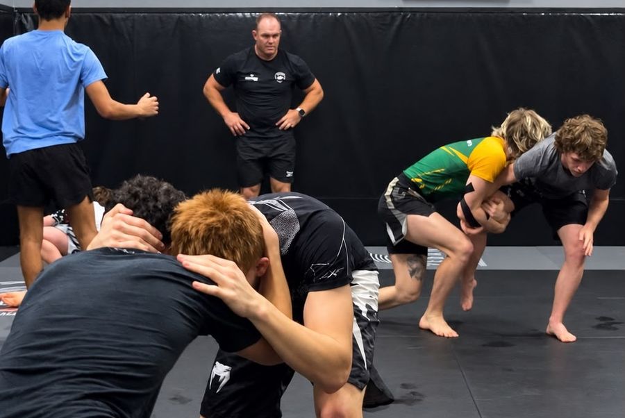 Wrestling class at Maddog Performance Institute in Ballito, coached by Philip Lemmer